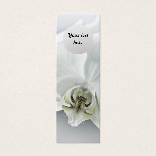 Witte Orchidee Bloem Mini Visitekaartjes (Voorkant)