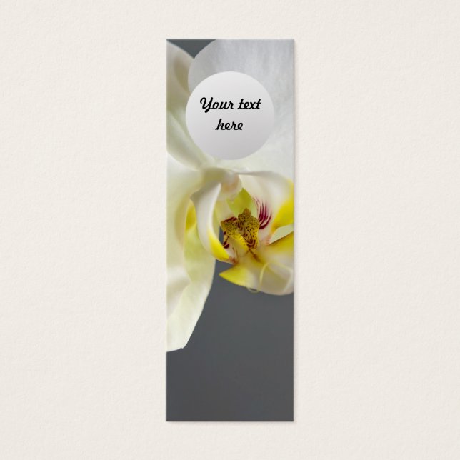 Witte Orchidee Bloem Mini Visitekaartjes (Voorkant)