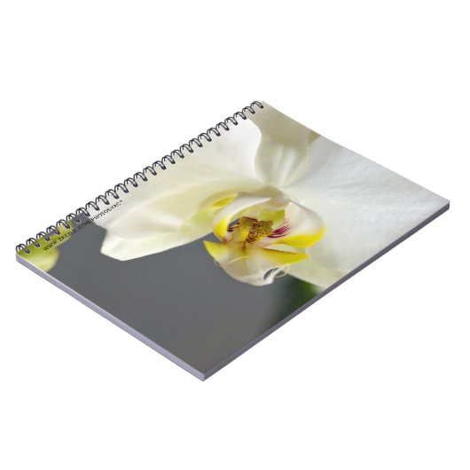 Witte Orchidee Bloem Notitieboek (Linkerzijde)