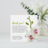 Witte Orchidee Bloem Rouw Verdriet Bedankkaart (Staand voorkant)