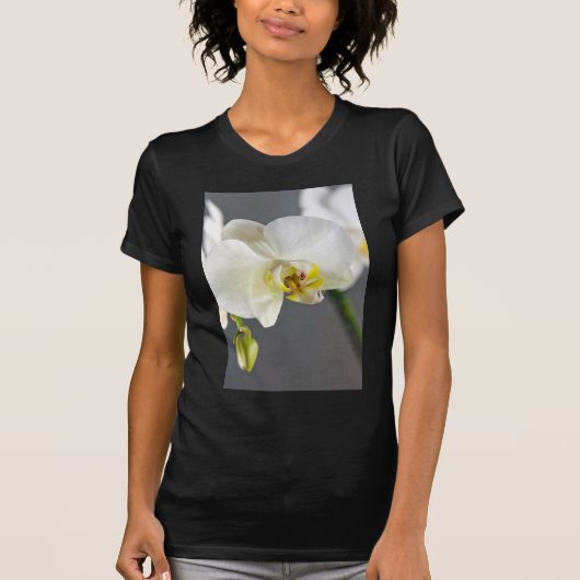 Witte Orchidee Bloem T-shirt (Voorkant)