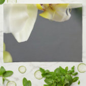 Witte Orchidee Bloem Theedoek (Gevouwen)