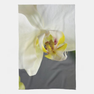 Witte Orchidee Bloem Theedoek