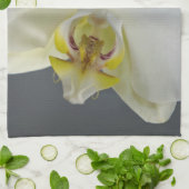 Witte Orchidee Bloem Theedoek (Gevouwen)