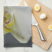 Witte Orchidee Bloem Theedoek (Quarter Fold)