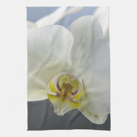 Witte Orchidee Bloem Theedoek (Verticaal)