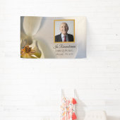 Witte Orchidee Bloem Viering van het Leven Begrafe Spandoek (Insitu)