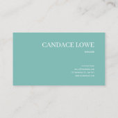 Witte orchidee bloemen Blauwgroen en goud Visitekaartje (Achterkant)