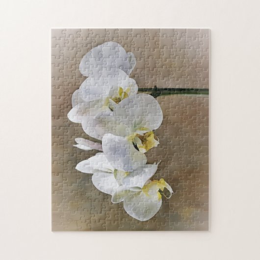 Witte Orchidee Bloemen Floral Art Puzzel Legpuzzel (Verticaal)