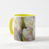 Witte Orchidee Bloemen Flower Art Mok Cup (Voorkant links)