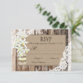 Witte Orchidee Bloemen Houten Kant Rustieke RSVP K (Staand voorkant)