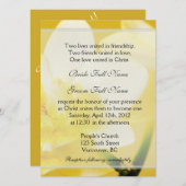 Witte orchidee bloemen in geel Christelijk bruilof Kaart (Voorkant / Achterkant)