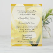 Witte orchidee bloemen in geel Christelijk bruilof Kaart (Staand voorkant)