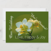 Witte orchidee bloemen op de groene Christelijke b Kaart (Achterkant)
