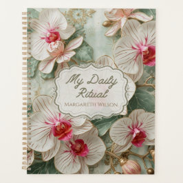 Witte Orchidee Bloemendagelijkse Planner Studie Or
