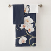 Witte orchidee bloemenpatroon bad handdoek (Insitu)