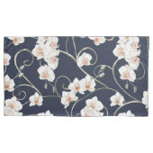 Witte orchidee bloemenpatroon kussensloop (Voorkant-Links)