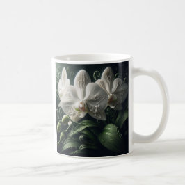 Witte orchidee bloemig koffiemok