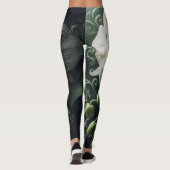 Witte orchidee bloemig leggings (Achterkant)