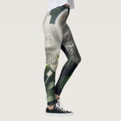 Witte orchidee bloemig leggings (Rechts)