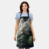 Witte orchidee bloemig schort (Gedragen)