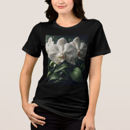 Witte orchidee bloemig Tri-Blend shirt