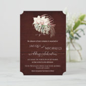 Witte Orchidee Bloemige BOHO donkere Burgundy Trop Kaart (Staand voorkant)