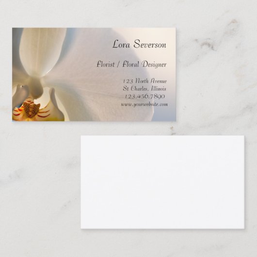 Witte orchidee bloemist Visitekaartjes (Voorkant / Achterkant)
