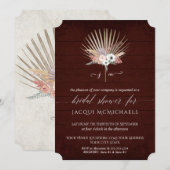 Witte Orchidee Bloemrijke Burgundy Strand Bruidsca Kaart (Voorkant / Achterkant)