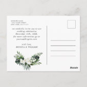 Witte Orchidee Bohemian Bloemen Bruiloft Save The  Briefkaart (Achterkant)