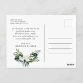 Witte Orchidee Bohemian Bloemen Bruiloft Save The  Briefkaart (Achterkant)
