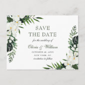 Witte Orchidee Bohemian Bloemen Bruiloft Save The  Briefkaart (Voorkant)