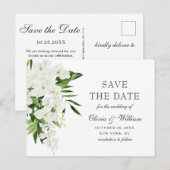 Witte Orchidee Bohemian Bloemen Bruiloft Save The  Briefkaart (Voorkant / Achterkant)