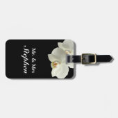 Witte orchidee bruiloft Bagagelabels voor huwelijk (Voorkant horizontaal)