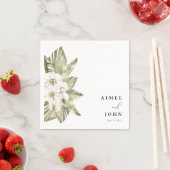 Witte Orchidee bruiloft cocktail servetten (Insitu)