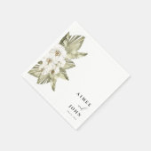 Witte Orchidee bruiloft cocktail servetten (Hoek)