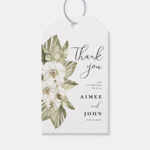 Witte Orchidee bruiloft gunst Label Cadeaulabel