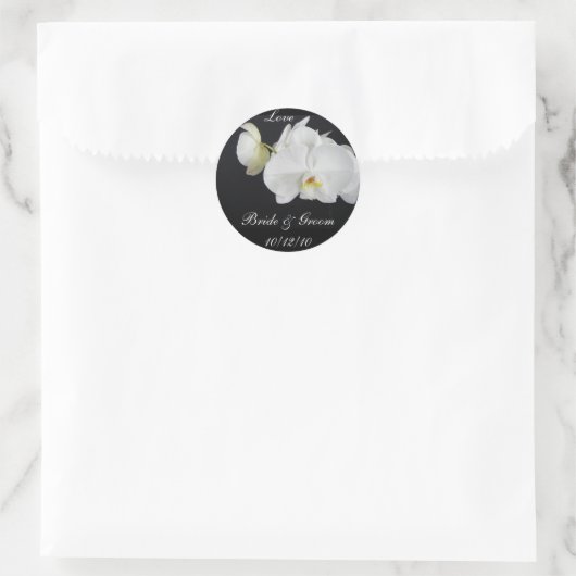 Witte Orchidee bruiloft Sticker (Tas)