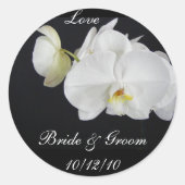 Witte Orchidee bruiloft Sticker (Voorkant)