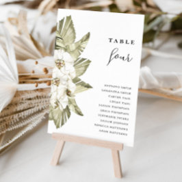 Witte orchidee bruiloft tafel nummers kaart