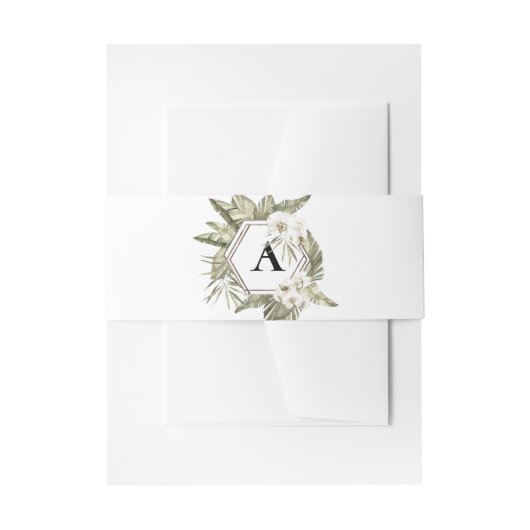 Witte Orchidee bruiloft uitnodiging buik band Uitnodigingen Wikkel (Voorkant Voorbeeld)