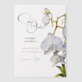 Witte orchidee cascade luxe tropische bloemen chic vellum uitnodigingen (Voorkant)