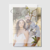 Witte orchidee cascade luxe tropische bloemen chic vellum uitnodigingen (Offset (Koppel))