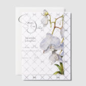 Witte orchidee cascade luxe tropische bloemen chic vellum uitnodigingen (Offset (Uitnodiging))