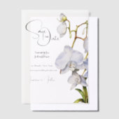 Witte orchidee cascade luxe tropische bloemen chic vellum uitnodigingen (Offset)