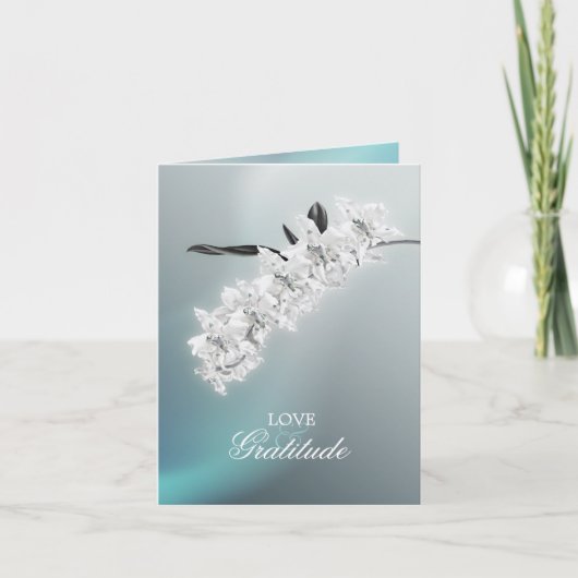 Witte Orchidee - dank u de kaart van de fotonota (Voorkant)