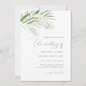 witte orchidee | De bruiloft van uitnodiging (Voorkant)