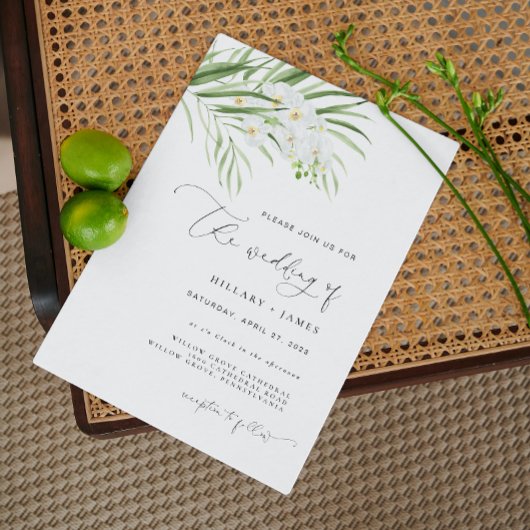 witte orchidee | De bruiloft van uitnodiging