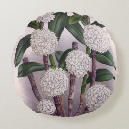  witte orchidee Dendrobrium Purpurem Rond Kussen