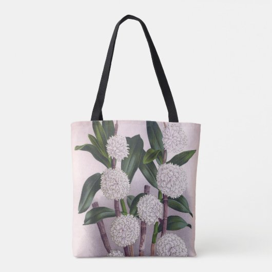 witte orchidee Dendrobrium Purpurem Tote Bag (Achterkant)